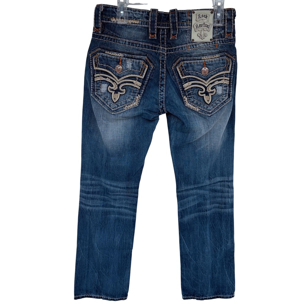 Y2K Mens Rock Revival Edmund Straight‎ Blue Jeans Size 29
